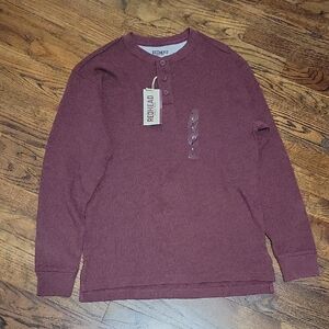 RedHead Maroon Long Sleeve Henley